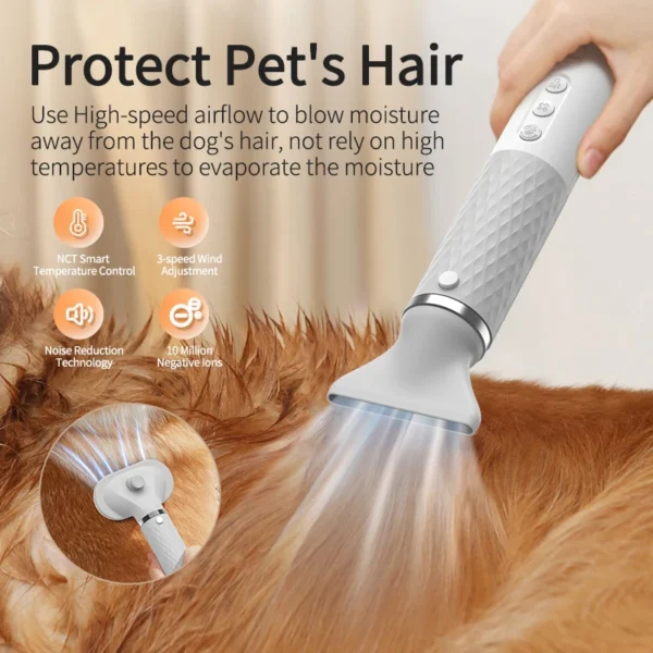 ROJECO 2-in-1 Dog Hair Dryer Brush - Image 2