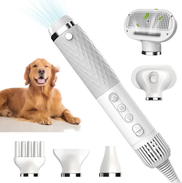 Dog Hair Dryer: Portable with 4 Nozzles