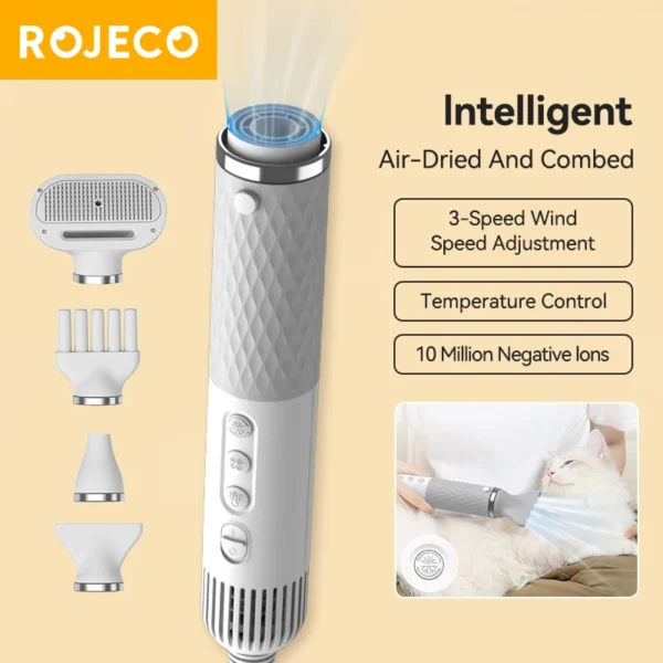 ROJECO 2-in-1 Dog Hair Dryer Brush