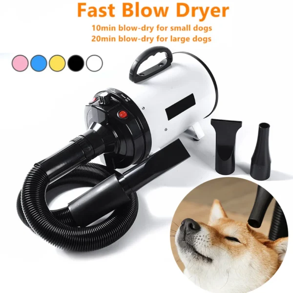 Dog Hair Dryer: 2800W Adjustable Speed with 4 Nozzles. - Image 6